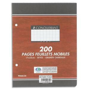 PAQUET 200 FEUILLETS MOBILES 17X22 SEYES