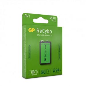 BLISTER 1 PILE RECHARGEABLE GP RECYKO 9V
