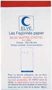 BLOC MAITRE D'HOTEL 8X15 DUPLI