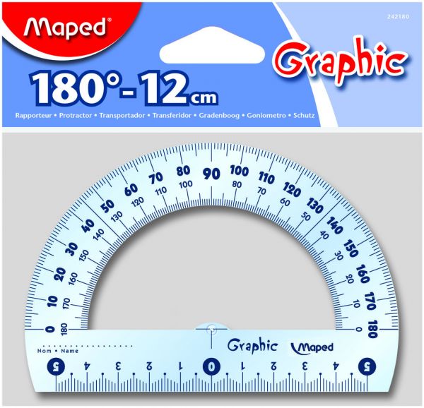 Rapporteur 180° base 12cm Maped Geometric